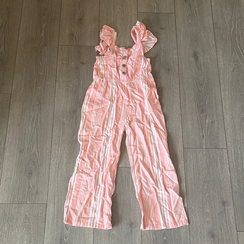 Pink Striped Kids One Piece